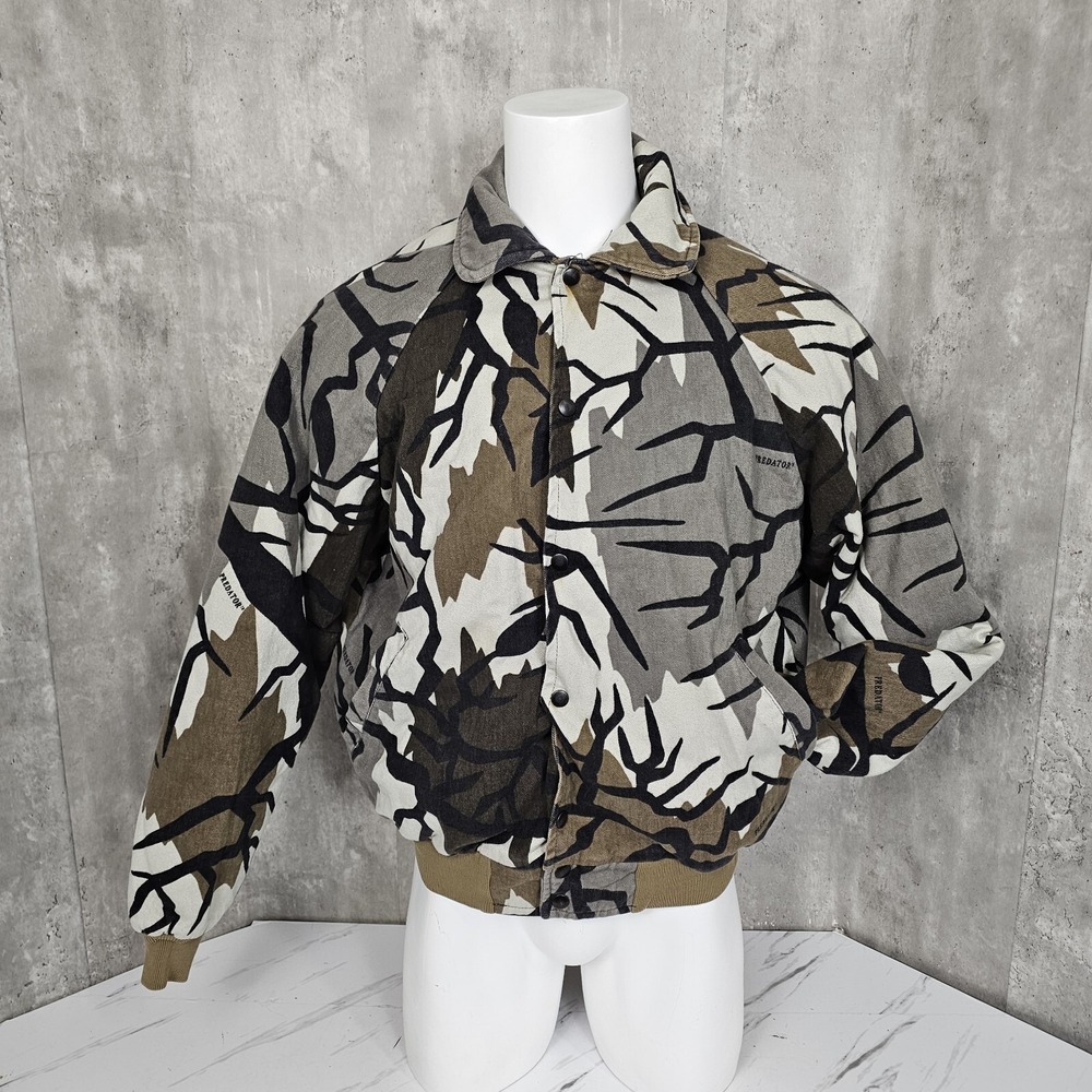 Vintage Predator Camouflage Mens L Jacket Quilt Lined‎ Mid Weight USA